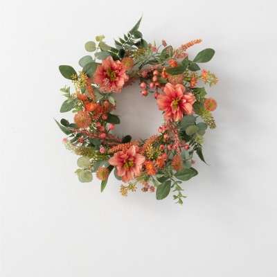 Sullivans Artificial Dahlia Berry Wreath 18