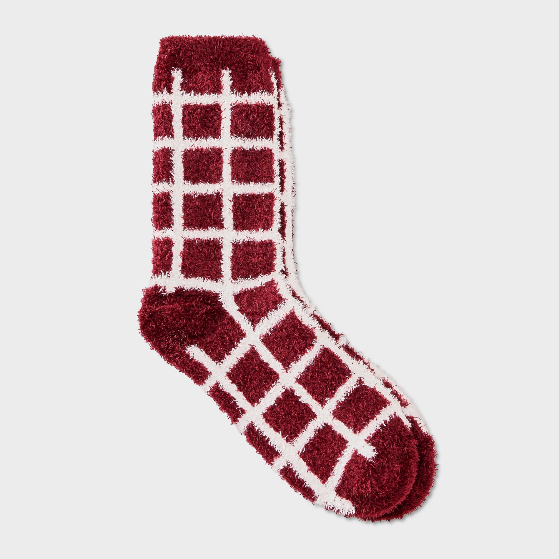 Women's Windowpane Plaid Cozy Crew Socks - Auden™ 4-10