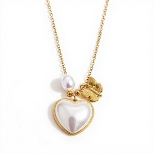 Anna-Kaci Women’s Multi-Charm Pendant Necklace with Layered Bead Accents and Faceted Gem Details for an Elegant Dimensional Look - 1 of 4