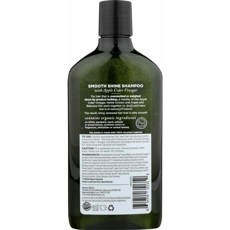 Avalon Organics Smooth Shine Apple Cider Vinegar Shampoo Step 1 - 11 oz, 2 of 5