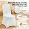 VEVOR Stretch Spandex Folding Chair Covers, Universal Fitted Chair Cover, Removable Washable Protective Slipcovers, for Wedding, 150PCS White - 3 of 4