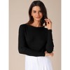 INSPIRE CHIC Women's Crew Neck Long Sleeve Casual Knit Casual Sweaters - 3 of 4