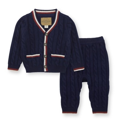 Hope & Henry Layette Baby Long Sleeve Cardigan Sweater and Legging Set, Infant, 0-3 Months