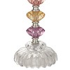360 Lighting Bohemian Country Cottage Accent Table Lamps 21" High Set of 2 Orchid Stacked Glass Off White Bell Shade for Bedroom Living Room Bedside - 3 of 4