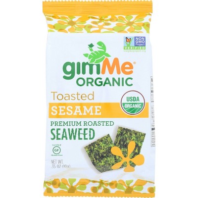 GimMe Organic Toasted Sesame Roasted Seaweed Snacks - 0.35oz/12pk