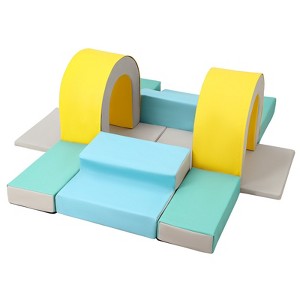 Foam Climbing Blocks Set - 10PCS Indoor Active Playset, Soft Climbing Indoor Set for Infants, Preschools, Toddlers - 1 of 4
