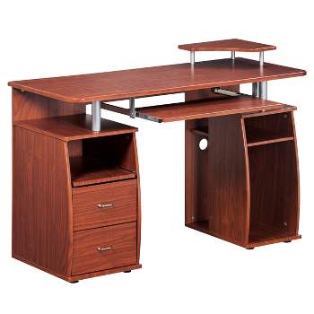 Wood Computer Desk with Drawers - Techni Mobili