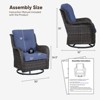Buenhomino Outdoor Swivel Glider Rocking Chairs Set, 2 Pieces Rattan Wicker Patio Furniture Set for Porch Pool Deck Yard Garden - 3 of 4