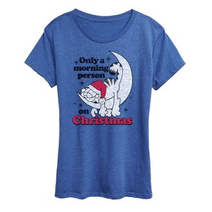 Women's - Garfield - Only A Morning Person On Christmas Short Sleeve Graphic T-Shirt - 1 of 4