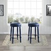 SKRAN 26" 360°Swivel Wooden Bar Stool,Fabric Upholstered Counter Height Barstool Classic American Traditional Design for Kitchen & Dining Room - 4 of 4