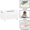 ROOMTEC Kids Toy Storage Organizer w/Flip-Top Lid/Safety Hinge,Wooden Toy Chest for Nursery,Playroom,Kids Room - 4 of 4