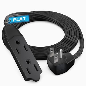 Maximm Flat Plug Extension Cord UL Certified 16 Gauge, 125V, 13 Amps, 1625 Watts Grounded 3-Prong Cord - 1 of 4