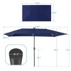 Sonkuki 10 x 6.5Ft Solar-powered Double-Sided Patio Umbrella with Large Canopy Outdoor Table Umbrella for Garden, deck and pool - 3 of 4