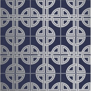 Lattice Sky Blue and Silver Geometric Paste the Wall Wallpaper - 1 of 4