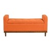 Kumasinova Mid-Century Modern Storage Ottoman Bench, 50" Textured Fabric, Walnut Finish, Button-Tufted Lift Top, Versatile Entryway Bench - 2 of 4
