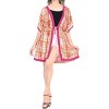 LA LEELA Women's Summer Plus Size Front Open Holiday Beachwear Mini Bathing Suit Duster Cardigan Holiday Coverups for Women 2X-3X Pink, Check - 4 of 4
