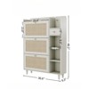 Fontoi Decorative Storage Cabinets, Storage Cabinet with 3 Rattan Flip Drawers, 3 Shelves and 1 Storage Drawer for Entryway, White, 9.3"*49.2"*36.6" - 2 of 4