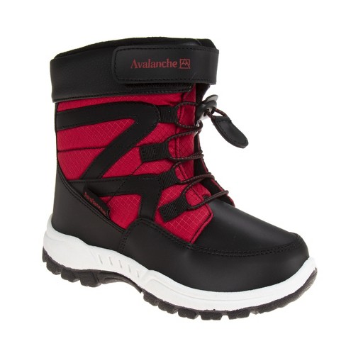 Avalanche Little Kids Boys Snow Boots Black red Size 2 Target