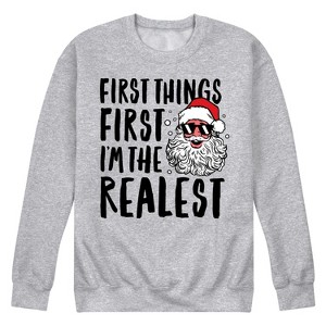 Men's - Instant Message - The Realest Santa Claus Christmas Graphic Fleece Sweatshirt - 1 of 4