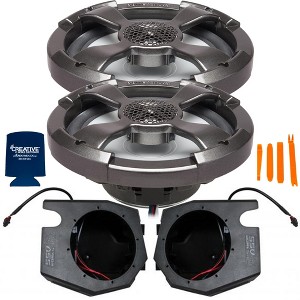 Powerbass 6.5" RGB Shallow Coaxial with Kick Panel Speaker Pods Compatible With 2014+ Polaris RZR - 1 of 4