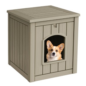 Decksplore All-Weather Resin Dog House Outdoor Shelter for Medium/Small Dogs - 1 of 4