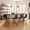 HOMLUX Steel Swivel Barstool Luxury Genuine Leather Dining Chairs with Metal Base - image 4 of 4