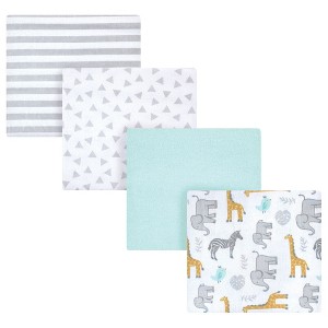 Hudson Baby Unisex Baby Cotton Flannel Receiving Blankets, Yellow Safari, One Size - 1 of 4