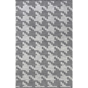 Nuloom Resi Striped 8x10 Indoor/Outdoor Area Rug for Living Room Patio Deck Front Porch Kitchen, Dark Grey/Ivory - 1 of 4