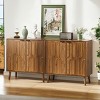 31.5'' Farmhouse Sideboard Cabinet with Geometric Carved Doors and Adjustable Shelves for Dining Room,Kitchen or Entryway-Baofuwish - 3 of 4