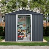 Vynxaria 8x4FT Outdoor Metal Storage Shed with Foundation & Sliding Lockable Door, for Backyard/Patio/Lawn, Black & White - 4 of 4