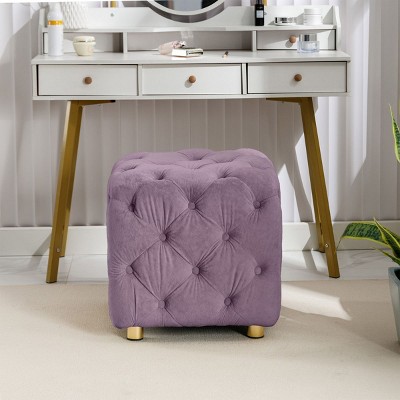 Modern Velvet Upholstered Ottoman Small Shoe Bench Best Entryway Bench Upholstered Vanity Seat  For Living Room, Bedroom-Cuddlewood