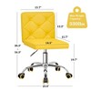 VECELO PU Leather Armless Office Chair, Adjustable Height & 360° Rolling Swivel for Home or Office - 2 of 4