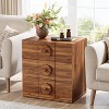 Tribesigns Nightstand with 3 Drawers, Mid-Century Modern Night Stand with Storage for Bedroom, End Table with Solid Handles, Walnut Brown - 4 of 4
