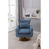360° Swivel Accent Chair with Fabric Upholstery & Gold Metal Base,Mid-Century Modern Comfy Barrel Chair for Living Room,Bedroom-Baofuwish - 2 of 4