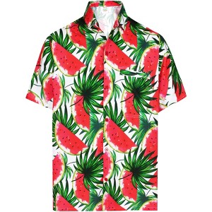 HAPPY BAY Mens Hawaiian Shirts Short Sleeve Button Down Shirt Men's Casual Shirts Holiday Tropical Beach Summer Party Shirts Funny - 1 of 4