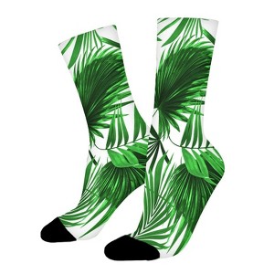 Tropical Rainforest Plants Women Printed Crew Socks Funny Funky Socks Soft Polyester Novelty Gifts for Artists Men - 1 of 1