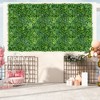 Tangkula 4 Pack 20" x 20" Artificial Hedge Boxwood Panels with 7 Types of Mixed Plants - 3 of 4