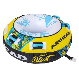 Airhead Blast Single Rider Towable with 4 Neoprene Covered Handles and Self Draining Floor - Yellow - 1 of 4