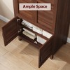 Armoire Wardrobe Closet with 4 Doors,72" Wooden Wardrobe Cabinet with Hanging Rod, Tall Armoire with 18 Adjustable Shelves for Bedroom, Clothes - 4 of 4