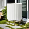 AZL1 Life Concept Planters Round Garden Planter with Holder, Contemporary Indoor Pot for Home, Garden, Office, or Patio, White, 14.8"*14.8"*20.3" - 2 of 4