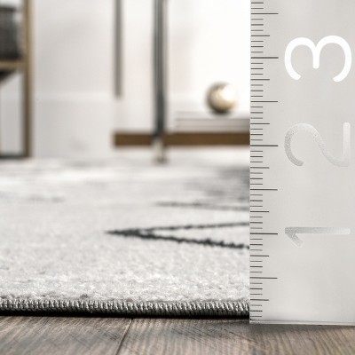 Gray Machine Washable Moroccan Runner Rug
