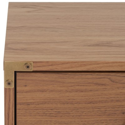 Galio Oak and Gold 2 Drawer Nightstand