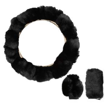 Unique Bargains Universal Car Steering Wheel Cover with Handbrake Gear Cover Set