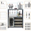Coffee Wine Bar Cabinet with Storage and Detachable Rack, Farmhouse Sideboard and Buffet Cabinet with Glass Holder and Mesh Door - 4 of 4