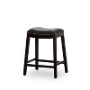 NicBex 24"/32" Bar Stools Set of 2,Counter Height Bar Stools with Nailhead Trim,Bonded Leather Stools for Kitchen Counter & Dining - 2 of 4