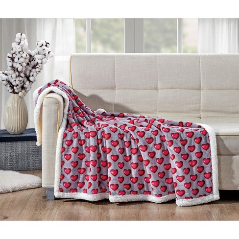 Heart Ultra Plush Throw Blanket Soft Printed Valentine's Day Home Decor  50x60