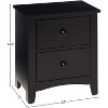 NicBex 16 inch Wide Nightstand with 2 Drawers,Modern Side Table with Round Handle,Bedside Table for Bedroom,Living Room,Brown/Black - 3 of 4