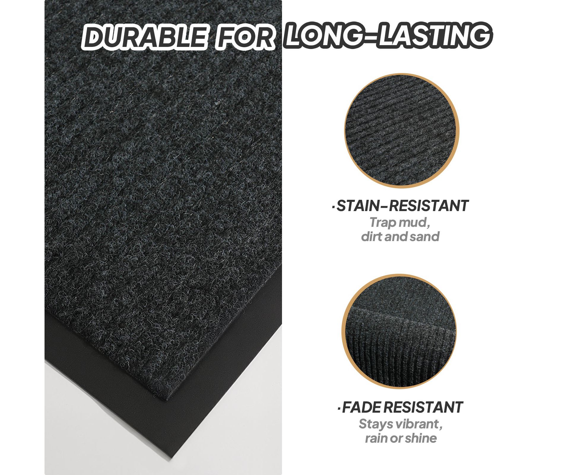 ROVSUN Front Door Mat Indoor Outdoor Entrance, Welcome Floor Mats for Commercial Entry Patio