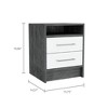 NicBex 2 Drawers Nightstand with Metal Handles,Bedside Table with Top Shelf,Modern Side Table for Bedroom - 3 of 4