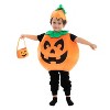 Joyfy Halloween Pumpkin Costume with Basket for Kids Boys Girls, Halloween Dress Up Pumpkin Party Hood Outfit for Children - 3 of 4